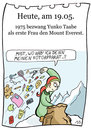 Cartoon: 19.Mai (small) by chronicartoons tagged everest,berg,bergsteiger,frau,handtasche,cartoon