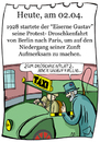 Cartoon: 2.April (small) by chronicartoons tagged eiserner,gustav,droschke,kutsche,taxi,berlin,cartoon