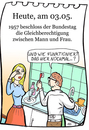 Cartoon: 3. Mai (small) by chronicartoons tagged mann,frau,gleichberechtigung,cartoon