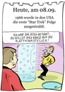 Cartoon: 8. September (small) by chronicartoons tagged star,trek,enterprise,kirk,scotty,beamen,cartoon