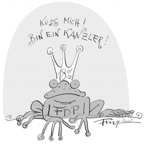 Cartoon: Der Märchenprinz (medium) by 2001 tagged wahl,2002,fdp,18,prozent,
