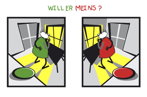 Cartoon: MEINS (medium) by zenundsenf tagged mein,dein,zenf,zensenf,zenundsenf