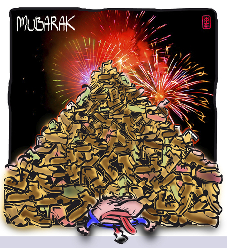 Cartoon: MUBARAK-3 (medium) by zenundsenf tagged andi,walter,zenundsenf,zensenf,zenf,revolution,arab,rücktritt,mubarak