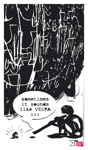 Cartoon: sometimes it sound like vespa!-2 (medium) by zenundsenf tagged vespa,sound,zenf,zensenf,zenundsenf,walter,andi