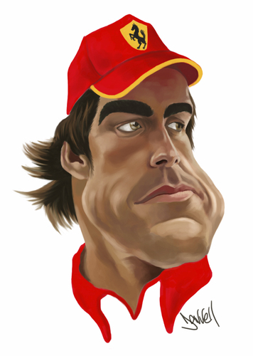Cartoon: Alonso (medium) by Darrell tagged f1,fernando,alonso,motor,sport