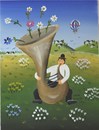 Cartoon: Flowery Music - Blumige Musik (small) by irene brandt tagged tuba,musikinstrument,musiker,freude,musik,music