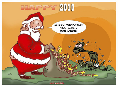 Cartoon: merry christmas (medium) by ELCHICOTRISTE tagged christmas