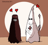 Cartoon: Alliance of civilizations (small) by ELCHICOTRISTE tagged islam,burka,alliance