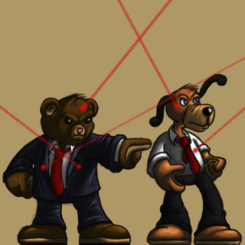 Cartoon: Detective Teddy (medium) by Abe tagged detective,teddy,bear,dog,hound,fluffy,cute,toy,child,cartoon,book