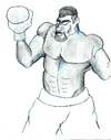 Cartoon: Angry Boxer (small) by Abe tagged boxer,boxing,musceles,angry,ring,white,black,eyes,upset,mad,beat,the,crap