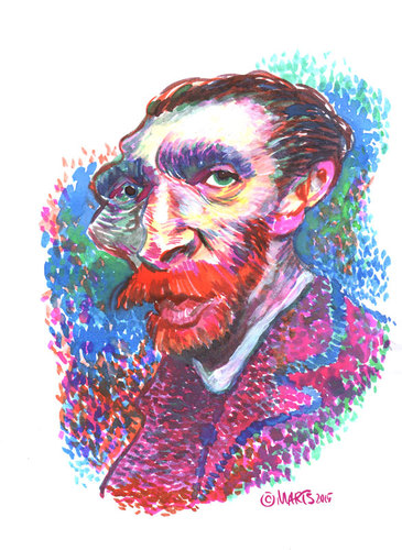 Cartoon: Van Gogh (medium) by Martynas Juchnevicius tagged van,gogh,painter,art,artist,impressionist,caricature