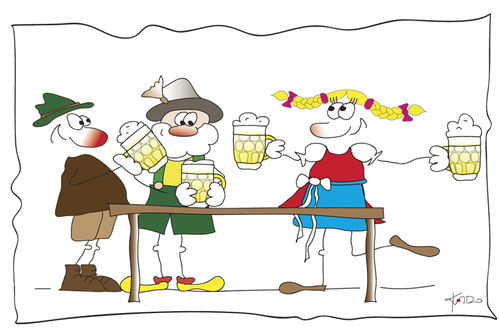 Cartoon: Oktoberfest (medium) by KADO tagged graz,styria,austria,kalcher,dominika,illustration,spass,humor,comic,cartoon,kadocartoons,kado,zeltfest,bier,münchen,oktoberfest
