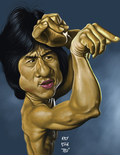 Cartoon: Jackie Chan (medium) by Rey Esla Teo tagged caricature,portrait,digital,painting,jackie,chan
