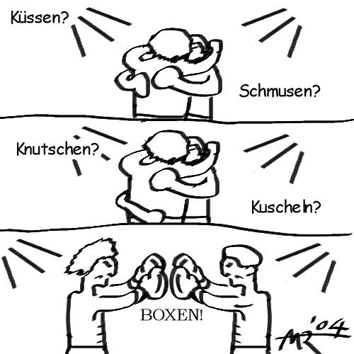 Cartoon: Schein (medium) by Walwing tagged schein,boxen,küssen,kuscheln,schmusen,knutschen,klammern,