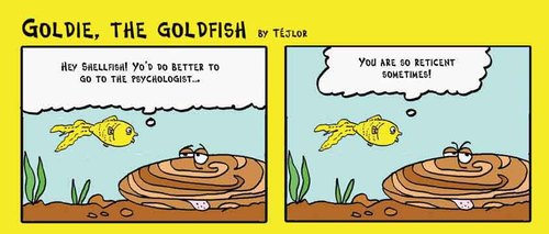 Cartoon: Goldie the goldfish (medium) by tejlor tagged goldfish