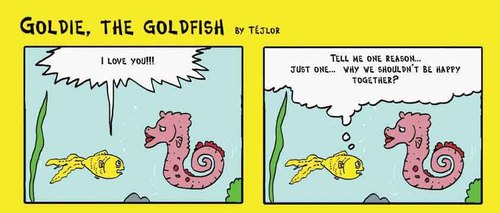 Cartoon: Goldie the goldfish (medium) by tejlor tagged goldfish