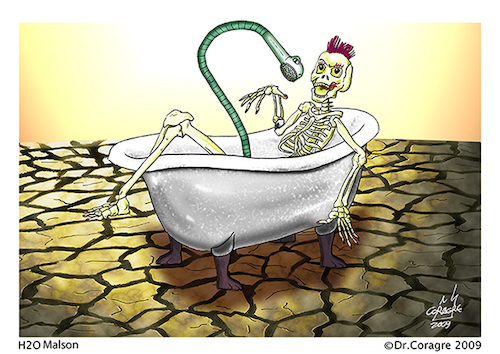 Cartoon: H2o Malson (medium) by DrCoragre tagged nature,water,humor,drawing,mixed,media