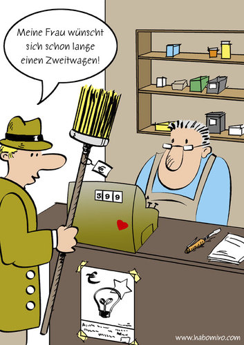 Cartoon: Zweitwagen (medium) by Habomiro tagged zweitwagen,habomiro,sexismus