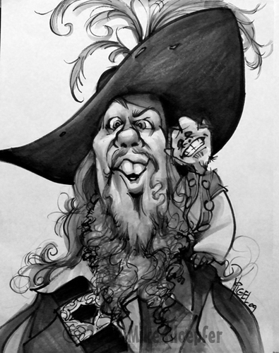 Cartoon: Mikey_Barbossa09_01 (medium) by mikeyzart tagged barbossa,jack,potc,pirates,caribbean,caricature,cartoon,marker