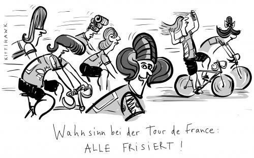 Cartoon: Frisiert (medium) by kittihawk tagged tour,de,france,radsport,doping,tour de france,radsport,radfahrer,rennen,sport,wettkampf,doping,aufputschmittel,unfair,blutprobe,urinprobe,disqualifiziert,frisiert,wahnsinn,tour,de,france