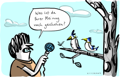 Cartoon: geschehen (medium) by kittihawk tagged kittihawk,2015,flugzeugabsturz,germanwings,alpen,nachrichten,bericherstattung,interview,experten,keine,informationen,vogel,befragung,fehlende,information,schweigen,reden,flug,4u9525,kittihawk,2015,flugzeugabsturz,germanwings,alpen,nachrichten,bericherstattung,interview,experten,keine,informationen,vogel,befragung,fehlende,information,schweigen,reden,flug,4u9525