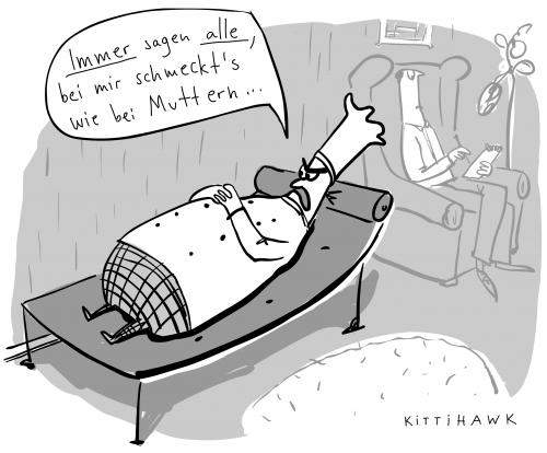 Cartoon: wie bei Muttern (medium) by kittihawk tagged psychoanalyse,couch,psycho,therapie,mutter,wie,bei,muttern,psychoanalyse,analyse,beobachtung,couch,psyche,psycho,mental,geist,therapie,koch,essen,ernährung,restaurant,imbiss,küche,mutter,wie,bei,muttern,sigmund,freud