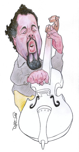 Cartoon: Charles Mingus (medium) by Ricardo Soares tagged jazz,music