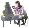 Cartoon: Bill Evans (small) by Ricardo Soares tagged jazz,music