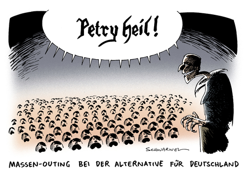 Cartoon: AfD Petry neue Vorsitzende (medium) by Schwarwel tagged afd,petry,neue,vorsitzende,partei,rechts,rechtsruck,nazi,karikatur,schwarwel,ausländerfeindlichkeit,hass,migranten,afd,petry,neue,vorsitzende,partei,rechts,rechtsruck,nazi,karikatur,schwarwel,ausländerfeindlichkeit,hass,migranten