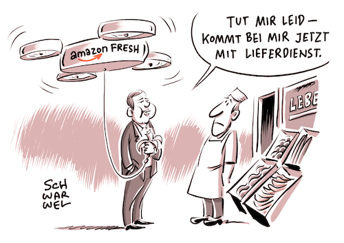 Cartoon: Amazon Lebensmittelhandel (medium) by Schwarwel tagged amazon,online,onlineverkauf,konsument,anbieter,www,world,wide,web,internet,lebensmittelhandel,onlinehandel,lebensmittel,nahrung,essen,onlinehändler,karikatur,schwarwel,lieferant,lieferdienst,fresh,amazon,online,onlineverkauf,konsument,anbieter,www,world,wide,web,internet,lebensmittelhandel,onlinehandel,lebensmittel,nahrung,essen,onlinehändler,karikatur,schwarwel,lieferant,lieferdienst,fresh