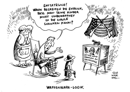 Cartoon: Amoklauf Schule Waffengesetz (medium) by Schwarwel tagged amoklauf,schule,waffengesetz,usa,grundschule,waffe,gewalt,terror,mord,tot,todesopfer,opfer,kinder,schüler,grausam,karikatur,schwarwel,amoklauf,schule,waffengesetz,usa,grundschule,waffe,gewalt,terror,mord,tot,todesopfer,opfer,kinder,schüler,grausam,karikatur,schwarwel