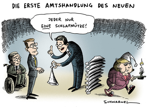 Cartoon: Amtseinführung Bundespräsident (medium) by Schwarwel tagged amtseinführung,bundespräsident,wulff,karikatur,schwarwel