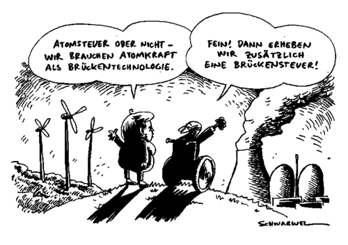 Cartoon: Atomsteuer (medium) by Schwarwel tagged atom,steuer,angela,merkel,atomkraft,karikatur,schwarwel