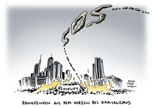 Cartoon: Blockupy Randale EZB Kritiker (medium) by Schwarwel tagged blockupy,randale,ezb,kritiker,sos,sachschäden,schaden,ziele,karikatur,schwarwel,kapitalismus,geld,wirtschaft,finanzen,unternehmen,blockupy,randale,ezb,kritiker,sos,sachschäden,schaden,ziele,karikatur,schwarwel,kapitalismus,geld,wirtschaft,finanzen,unternehmen