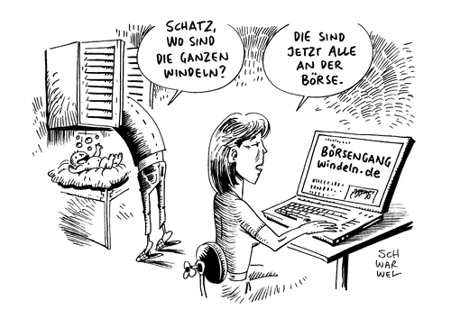 Cartoon: Börsengang Windeln (medium) by Schwarwel tagged börsengang,börse,windeln,mio,millionen,aktien,karikatur,schwarwel,börsengang,börse,windeln,mio,millionen,aktien,karikatur,schwarwel