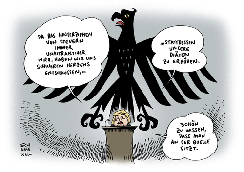 Cartoon: Diäten Spende (medium) by Schwarwel tagged diäten,betrag,spenden,spende,steuer,sterhinterziehung,quelle,oppistion,merkel,angela,angie,politik,geld,karikatur,schwarwel,diäten,betrag,spenden,spende,steuer,sterhinterziehung,quelle,oppistion,merkel,angela,angie,politik,geld,karikatur,schwarwel