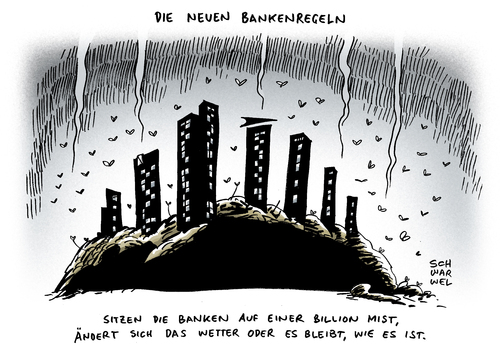 Cartoon: Die neuen Bankenregeln (medium) by Schwarwel tagged bank,kreditinstitut,börse,geld,finanzen,euro,dollar,billion,karikatur,schwarwel,regel,pwc,studie,kredit