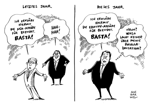 Cartoon: Edathy Affäre Gabriel Basta (medium) by Schwarwel tagged edathy,affäre,sigmar,gabriel,basta,ende,beendet,nsa,pofalla,imitation,ermittlung,staatsanwalt,rechner,pc,speicherung,kinderpornografie,kinder,pornografie,verbrechen,minderjährige,karikatur,schwarwel,edathy,affäre,sigmar,gabriel,basta,ende,beendet,nsa,pofalla,imitation,ermittlung,staatsanwalt,rechner,pc,speicherung,kinderpornografie,sex,kinder,pornografie,verbrechen,minderjährige,karikatur,schwarwel