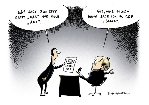 Cartoon: EFSF Merkel Fond (medium) by Schwarwel tagged efsf,und,bundeskanzlerin,angela,merkel,angie,fondeinladen,fond,einlage,geld,wirtschaft,finanzen,politik,rating,ratingagentur,bonität,aaa,bestnote,schulden,krise,standard,poors,euro,eu,rettungsfond,karikatur,schwarwel,und,efsf,bundeskanzlerin,merkel,fondeinladen,fond,einlage,wirtschaft,finanzen,politik,ratingagentur,bonität,aaa,schulden,krise,standard