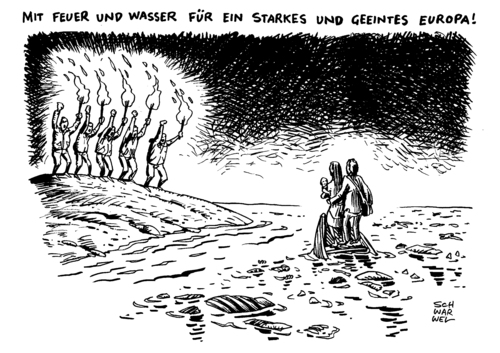 Cartoon: Europa Zuwanderungspolitik (medium) by Schwarwel tagged flüchtlinge,europa,zuwanderungspolitik,einwanderung,zuwanderung,immigranten,tot,tod,unglück,karikatur,schwarwel,kreuzfeuer,flüchtlinge,europa,zuwanderungspolitik,einwanderung,zuwanderung,immigranten,tot,tod,unglück,karikatur,schwarwel,kreuzfeuer