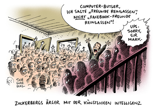 Cartoon: Facebook künstliche Intelligenz (medium) by Schwarwel tagged facebook,gründer,mark,zuckerberg,pc,computer,butler,künstliche,intelligenz,roboter,zu,hause,zuhause,eigenheim,karikatur,schwarwel,facebook,gründer,mark,zuckerberg,pc,computer,butler,künstliche,intelligenz,roboter,zu,hause,zuhause,eigenheim,karikatur,schwarwel