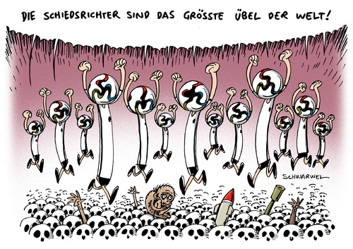 Cartoon: Fußball WM Sportnews (medium) by Schwarwel tagged fußball,wm,weltmeisterschaft,sport,tor,ball,fußballer,rasen,stadion,sportnews,berichterstattung,politik,weltgeschehen,schiedsrichter,fußballfieber,karikatur,schwarwel,fußball,wm,weltmeisterschaft,sport,tor,ball,fußballer,rasen,stadion,sportnews,berichterstattung,politik,weltgeschehen,schiedsrichter,fußballfieber,karikatur,schwarwel