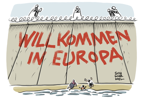 Cartoon: Geflüchtete Willkommen Europa (medium) by Schwarwel tagged welcome,refugees,asylsuchende,asyl,flucht,terror,krieg,schwarwel,karikatur,grenze,mauer,europa,willkommen,flüchtlingspolitik,flüchtlingskrise,geflüchtete,flüchtlinge,flüchtlinge,geflüchtete,flüchtlingskrise,flüchtlingspolitik,willkommen,europa,mauer,grenze,karikatur,schwarwel,krieg,terror,flucht,asyl,asylsuchende,refugees,welcome