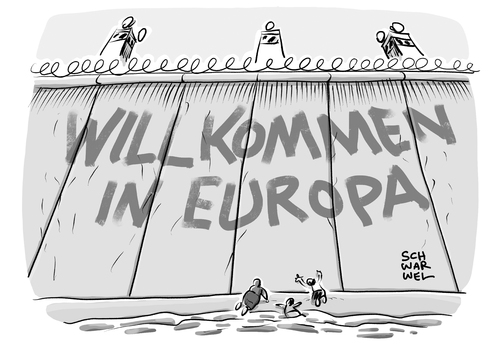 Cartoon: Geflüchtete Willkommen Europa (medium) by Schwarwel tagged welcome,refugees,asylsuchende,asyl,flucht,terror,krieg,schwarwel,karikatur,grenze,mauer,europa,willkommen,flüchtlingspolitik,flüchtlingskrise,geflüchtete,flüchtlinge,flüchtlinge,geflüchtete,flüchtlingskrise,flüchtlingspolitik,willkommen,europa,mauer,grenze,karikatur,schwarwel,krieg,terror,flucht,asyl,asylsuchende,refugees,welcome