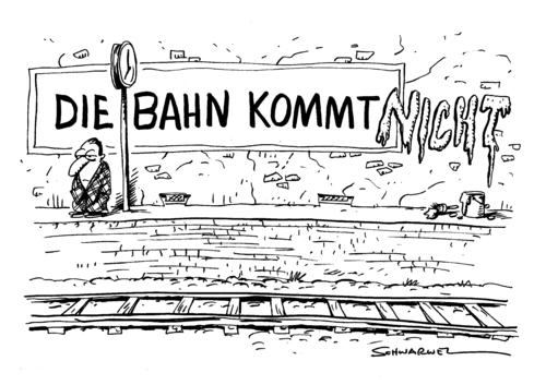 Cartoon: Geplanter Bahnstreik ab Dienstag (medium) by Schwarwel tagged bahn,streik,deutschland,deutsche,karikatur,schwarwel,el,depressivo,gewerkschaft,störung,verkehr,regional,pendler,protestwelle,zug,warnstreik,reisende,passagier,bahn,streik,deutschland,deutsche,gewerkschaft,störung,verkehr,regional,depressivo,protestwelle,zug,warnstreik,reisende,passagier,pendler,db,deutsche bahn,transport,verreisen