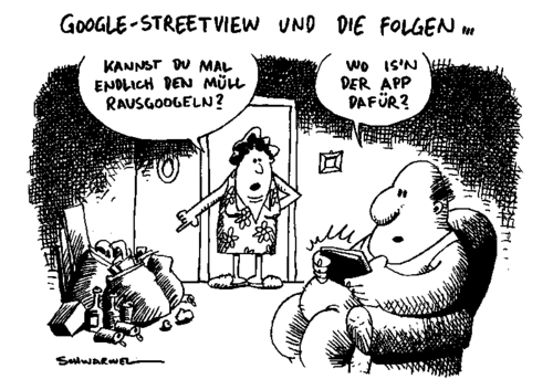 Cartoon: Google-Streetview und die Folgen (medium) by Schwarwel tagged google,streetview,folge,datenschutz,sicherheit,daten,privatshäre,virus,software,internet,nutzer,user,karikatur,schwarwel