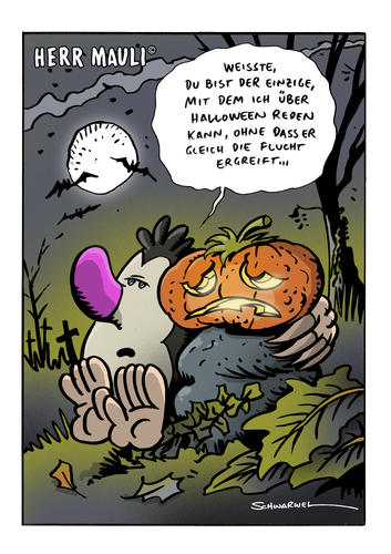 Cartoon: Halloween (medium) by Schwarwel tagged schwarwel,halloween,cartoon,witz,witzig,geist,kuerbis,herr,mauli,orange,halloween,tradition,illustration,horror,orange,kürbis