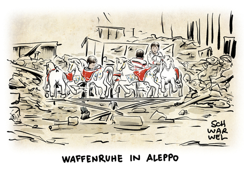 Cartoon: Katastrophale Lage in Aleppo (medium) by Schwarwel tagged krieg,syrien,aleppo,humanität,waffenstillstand,waffen,gewalt,terror,is,isalmischer,staat,katastrophe,stadt,karikatur,schwarwel,krieg,syrien,aleppo,humanität,waffenstillstand,waffen,gewalt,terror,is,isalmischer,staat,katastrophe,stadt,karikatur,schwarwel