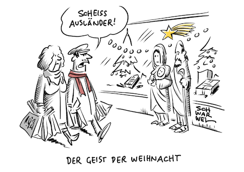 Cartoon: Konsumgesellschaft (medium) by Schwarwel tagged weihnachten,weihnachtsmann,advent,adventszeit,weihnachtsbaum,fest,der,liebe,arm,armut,reich,reichtum,geld,wirtschaft,finanzen,cartoon,karikatur,schwarwel,konsum,konsumgesellschaft,weihnachtsgeschenke,ausländer,flüchtlinge,geflüchtete,flüchtlingspolitik,asylpolitik,asyl,migranten,migration,rassismus,rassisten,ausländerfeindlichkeit,rechtsextrem,rechtsextremismus,nächstenliebe,jesus,christus,christentum,weihnachten,weihnachtsmann,advent,adventszeit,weihnachtsbaum,fest,der,liebe,arm,armut,reich,reichtum,geld,wirtschaft,finanzen,cartoon,karikatur,schwarwel,konsum,konsumgesellschaft,weihnachtsgeschenke,ausländer,flüchtlinge,geflüchtete,flüchtlingspolitik,asylpolitik,asyl,migranten,migration,rassismus,rassisten,ausländerfeindlichkeit,rechtsextrem,rechtsextremismus,nächstenliebe,jesus,christus,christentum