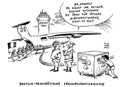 Cartoon: Mali Militäreinsatz Flugzeuge (medium) by Schwarwel tagged schwarwel,karikatur,tod,mord,hilfe,unterstützung,politik,krieg,frieden,humanität,logistik,waffen,panzer,soldat,militär,militäreinsatz,land,staat,mali,frankreich,deutschland,deutschland,frankreich,mali,staat,land,militäreinsatz,militär,soldat,panzer,waffen,logistik,humanität,frieden,krieg,politik,unterstützung,hilfe,mord,tod,karikatur,schwarwel